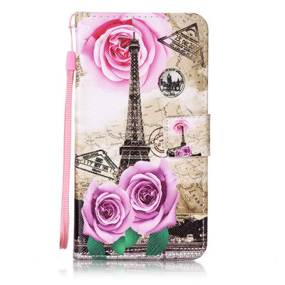 

Flower Tower Design PU Leather Flip Cover Wallet Card Holder Case for Wiko Fever 4G