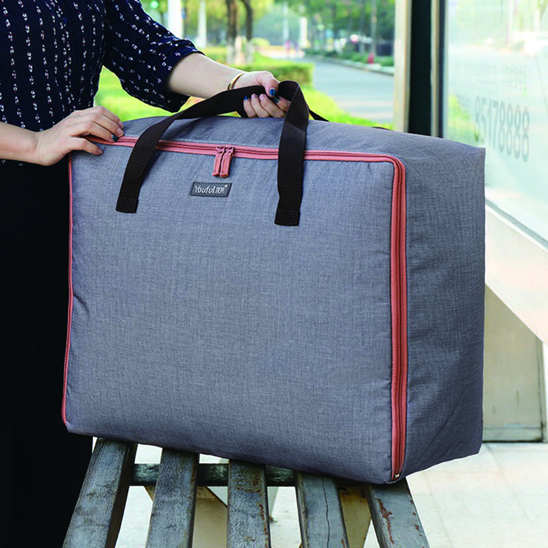 

Youfen double luggage moving bag Oxford cloth quilts bag bag waterproof bag bag bag 50L Dai blue