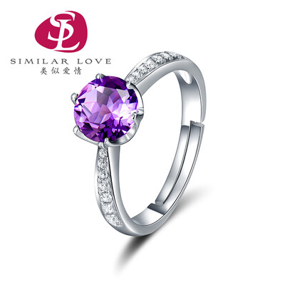 

Similar to love crystal ring female garnet amethyst silver ring ring ring live mouth jewelry gift