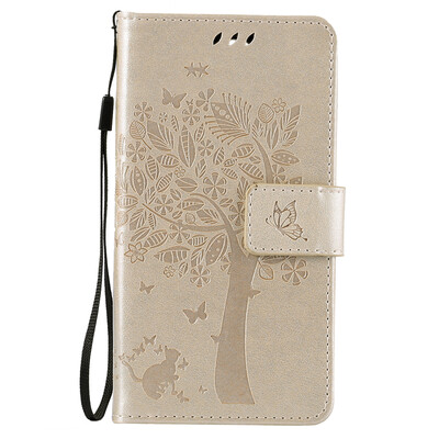 

Gold Tree Design PU Leather Flip Cover Wallet Card Holder Case for LG G4MINI