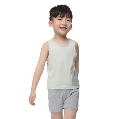 

Yu Zhaolin children's T-shirt boys sleeveless vest shorts home service suit M426624 line point wind 140 yards