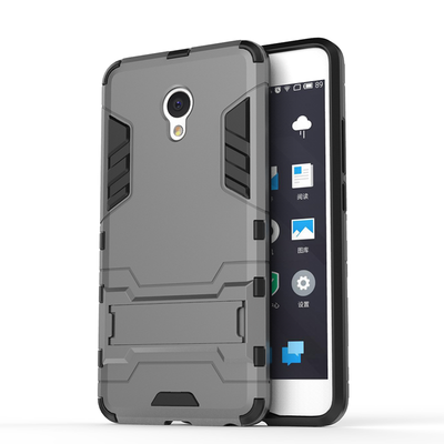 

Серый Slim Robot Armor Kickstand Ударопрочный жесткий корпус из прочной резины для MEIZU M E