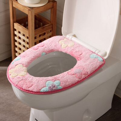 

Ou Runzhe toilet pad upgrade version of the coral velvet made four fitted toilet pad color flower