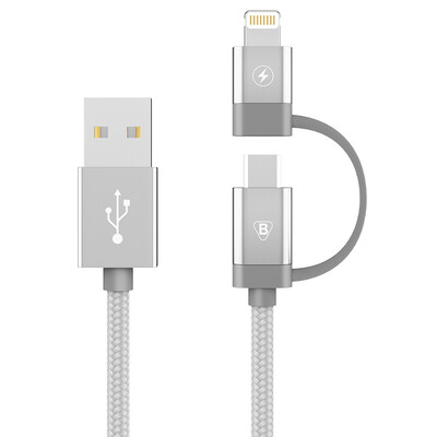 

BIAZE MFi Certified Apple 876 Data Cable Combo Andrews Mobile Phone Charger Line 1m Silver iPhone5 6s 7 Plus 8 X New iPad Air F02