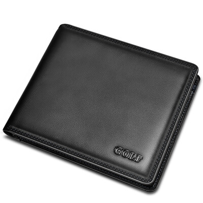 

Golf GOLF first layer of leather men's wallet multi-functional card package wallet Q6BV97632J black