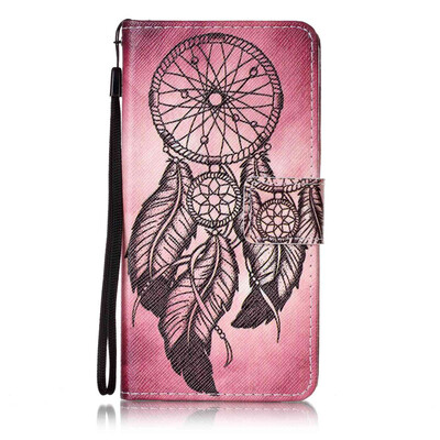 

Maroon Wind Chimes Design PU Leather Flip Cover Wallet Card Holder Case for Wiko Lenny 2