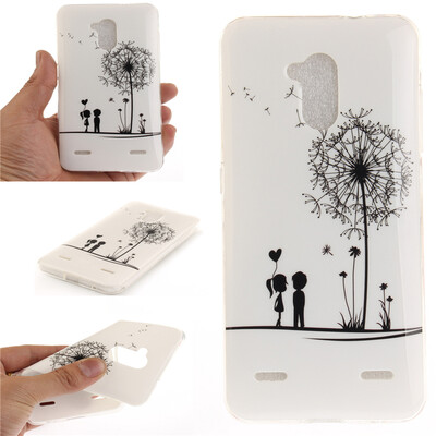 

Lovers&dandelion Pattern Soft Thin TPU Rubber Silicone Gel Case Cover for ZTE Blade V7 Lite
