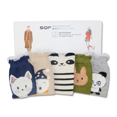 

Star Jiafang children&39s sports casual socks men&women socks five pairs of gift box 5008M code for 12-14cm