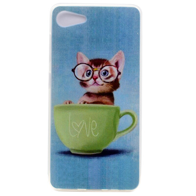 

Glasses cat Pattern Soft Thin TPU Rubber Silicone Gel Case Cover for Lenovo ZUK Z2