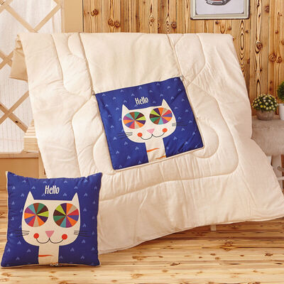 

Jiuzhou deer home multi-functional pillow was dual-use cushions - Kazakhstan cat 110x150cm nap quilt summer cool quilt dual-use office sofa car cushions were