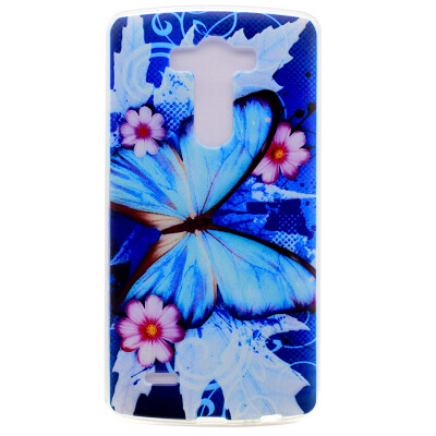 

Blue butterfly Pattern Soft Thin TPU Rubber Silicone Gel Case Cover for LG G3