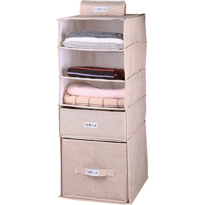 

Jingdong Supermarket Qing Ye の wood fabric collection hanging bag ② No linen foldable storage box clothing finishing bag large 5 layer