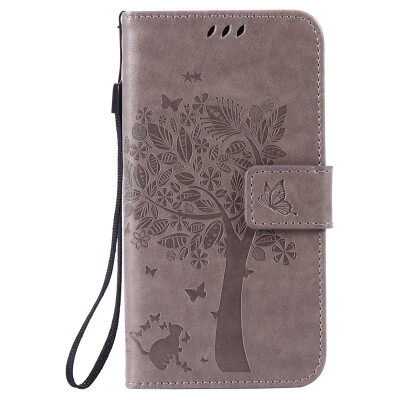 

Gray Tree Design PU Leather Flip Cover Wallet Card Holder Case for SAMSUNG A510 A52016