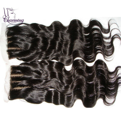 

3 Part Silk Base Closure Body Wave 4x4 Silk Base Indian Closure Virgin Hair 3 Way Part Silk Lace Closure Bleached Knots