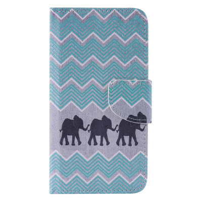 

Elephant Design PU Leather Flip Cover Wallet Card Holder Case for LG K10