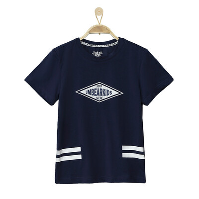 

Jamie Bear JMBEAR T - Shirt Men 's Tongling Round Fashion Simple Print T - Shirt 882511110 Purple Blue 120