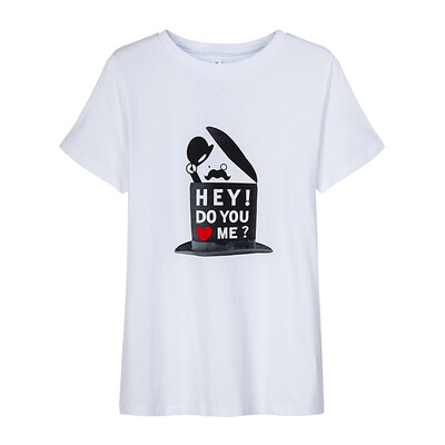 

Semir T-shirt summer Korean version of the cotton round neck T fun printing primer shirt 12216000043 bleaching
