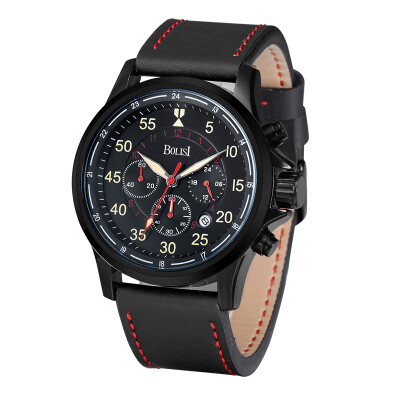 

BOLISI 8209 Men's Fashion Casual Multifunction Quartz Watches With Leather Strap