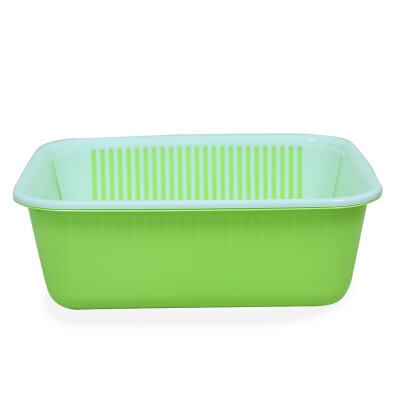 

Kitchen utensils plastic double deluge basket washing basket rectangular fruit basket 2 loaded U-6105