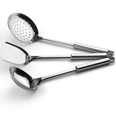 

【Jingdong Supermarket】 Wei Ai pot spatula spoon spoon stainless steel cooking shovel scoop kitchen utensils set three kitchen supplies WA-CTG-3CB