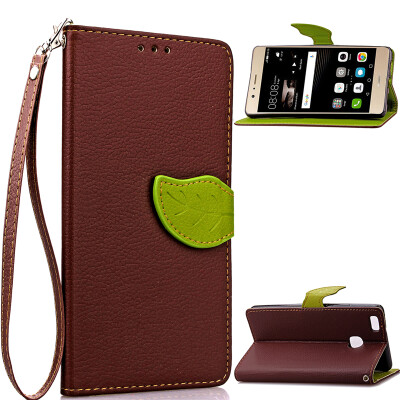 

Brown Design PU Leather Flip Cover Wallet Card Holder Case for Huawei P9/G9 Lite