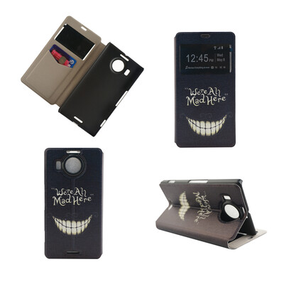 

Smiling Teeth Design PU Leather Flip Cover Wallet Card Holder Case for Microsoft Lumia 950 XL