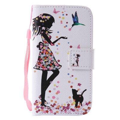 

Girl&Cat Design PU Leather Flip Cover Wallet Card Holder Case for SAMSUNG J120 J12016