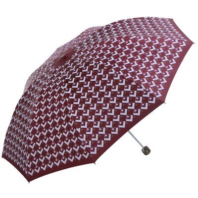 

Heaven umbrella three fold folding sun umbrella double reinforced steel bar steel black rubber sun umbrella 61cm × 9K 30196EJC dotted 3 purple