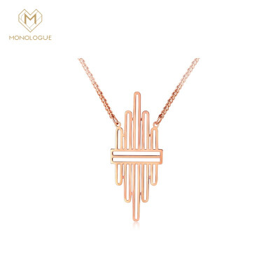 

MONOLOGUE Brilliant Rose Golden Geometry Simple Steel Necklace ME158 40-45cm