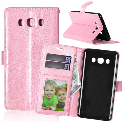 

Pink Style Classic Flip Cover with Stand Function and Credit Card Slot for Samsung GALAXY J3 Pro