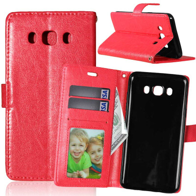 

Red Style Classic Flip Cover with Stand Function and Credit Card Slot for Samsung GALAXY J5 2016/J510