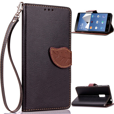 

Black Design PU Leather Flip Cover Wallet Card Holder Case for One Plus Two