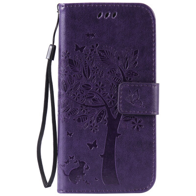 

Purple Tree Design PU кожа флип крышку кошелек карты держатель чехол для SAMSUNG S6