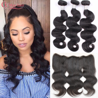 

Brazilian Body Wave Lace Frontal Closure With Bundles Brazillian Hair Tissage Avec Closure Lace Frontale Oreille