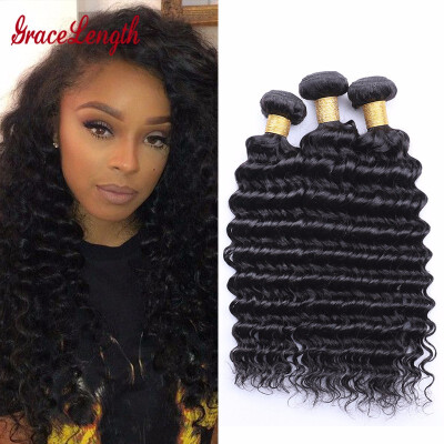 

Grace Length Hair Brazilian Deep Wave 3 Bundles Unprocessed Virgin Brazilian Hair Deep Wave Grade 8A Brazilian Human Hair Weave