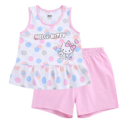 

HelloKitty Girls Vest Set Trousers Pants Outbound Kit KA722CA10WB290 White Powder Blue Point 90