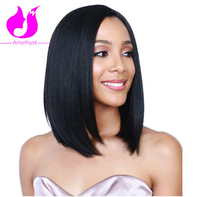 

Amethyst 2017 Popular 10-14 Inch Silky Straight Short Bob Human Hair Lace Front Wigs