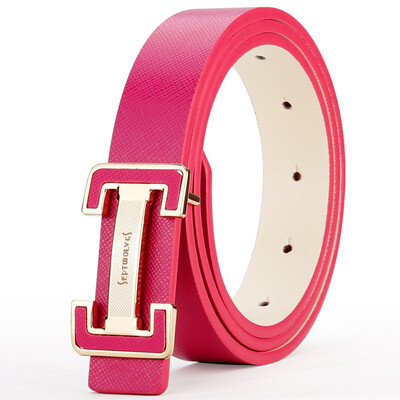 

Seven wolves SEPTWOLVES ladies belt Bunny H-shaped buckle leather trousers belt 7A328198000 plum red