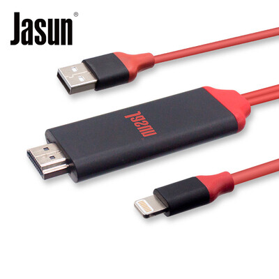 

Jason (JASUN) Apple iPhone7 / 6 / 6S / Plus / iPad для HDMI 2 м Apple, телефон / ipad, затем телевизор / проектор / автомобильный разъем JS-092