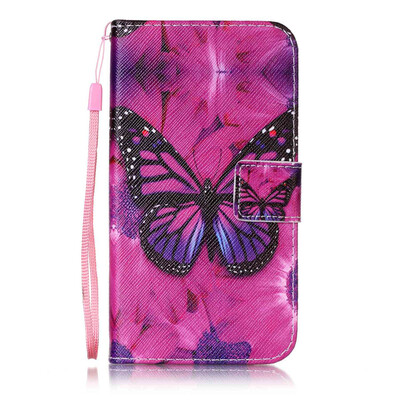 

Black Butterfly Design PU Leather Flip Cover Wallet Card Holder Case for Huawei Y5 II