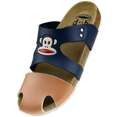 

【Jingdong supermarket】 PaulFrank mouth monkey cool slippers men and women couples outdoor beach shoes fashion cork slippers PF574 Tibetan green 42 yards