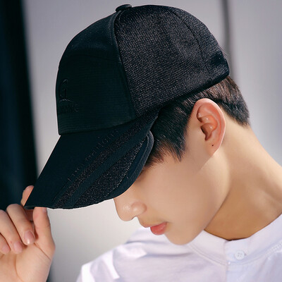 

DUSENNA Black Hat Мужская корейская бейсболка Женская наружная Sun Hat Sun Shade Cap