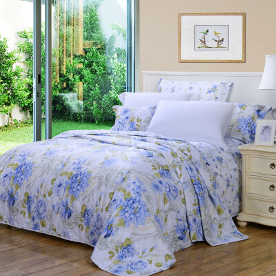 

Fu'anna (FuANNA) home textiles summer cool quilt is the core cotton active printing summer can be washed air-conditioned by Fang Fei April 1.2 m bed (152cm * 210cm) blue