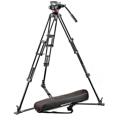 

Manfrotto MVH502A 546GB-1 aluminum alloy dual-tube camera tripod set with tripod bag ground stretcher
