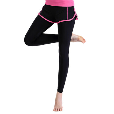 

Carring (clothin) женские спортивные брюки поддельные два куска йоги брюки стрейч узкие брюки работает фитнес брюки CP13503 розы красный XL