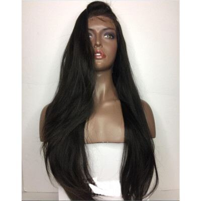 

150 Density Brazilian Fiber Silky Straight Wigs Lace Front Wigs With Baby Hair Remy Hair Full lace Humen Hair Wigs For Black Women