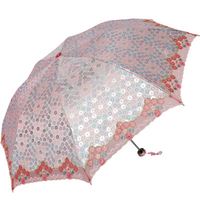 

Jingdong supermarket] paradise umbrella deer Tougong three fold ultra-light umbrella 33045E light blue