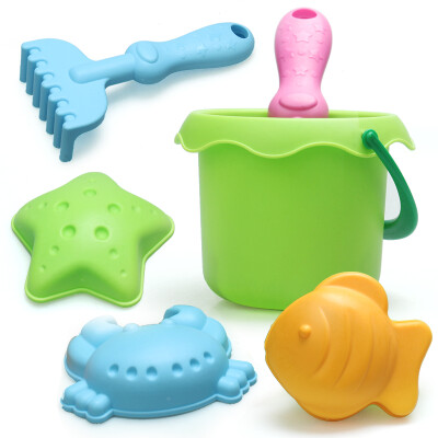 

Austrian Chi Jia AoZhiJia children's beach toys set of soft material pressure is not bad dug sandwiched shovel tool baby bathing water 898-1 beach 6 sets