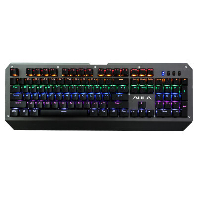 

Trolley (AULA) Raiders Blended Mechanical Keyboard 104 Key Wired USB Game Keyboard Laser Shaft Black Edition