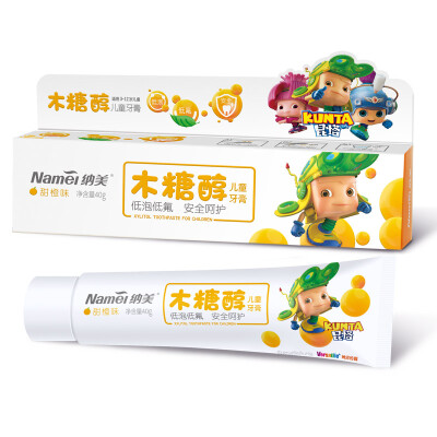 

Namie Namei Xylitol 3-12 year old child toothpaste sweet orange flavor 40g 3102